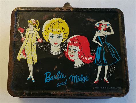 vintage barbie metal lunch box|barbie lunch box for dolls.